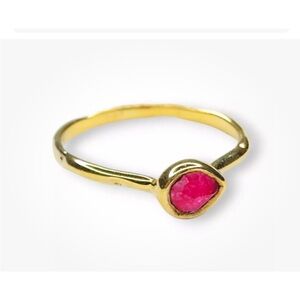 Monica Vinader 18k Gold vermeil Ring with Pink quartz gemStone